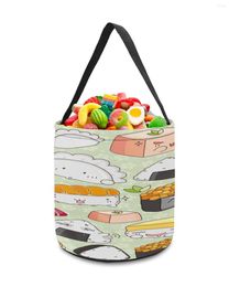 Storage Bags Sushi Cartoon Japanese Culture Delicious Food Decor Toys Basket Candy Bag Gifts For Kids Tote Cloth Party Favour