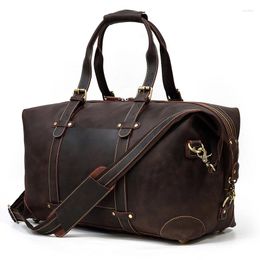 Duffel Bags 50cm Big Capacity Genuine Leather Travel For Men Thick Real Cowhide Casual Large Luggage Weekend Shoulder Bag