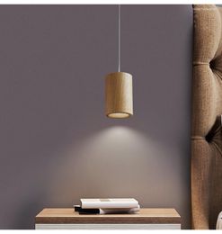 Pendant Lamps Northern Europe Wooden Lamp Simple Modern Creative Personality Restaurant Black Solid Wood Bar Small Light