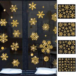 Wall Stickers Christmas Window Glitter Snowflake Electrostatic Glass Year DIY Decoration