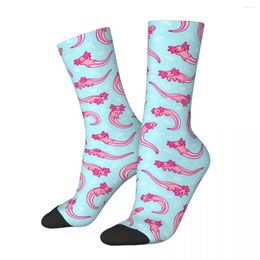 Men's Socks Autumn Winter Cool Women Men Axolotl Animal Cute Salamander Sweat Absorbing Crew