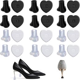 Shoe Parts Accessories 10Pairs High Heel Protectors Heart Shaped Glittery Clear Stoppers Walking on Gras Shoes Outdoor Graden Wedding Party 230802