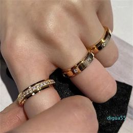 Wedding Rings 925 Sterling Silver 18K Gold Zircon Love Couple Ring Men Women Crystal Engagement Jewellery Party Gift