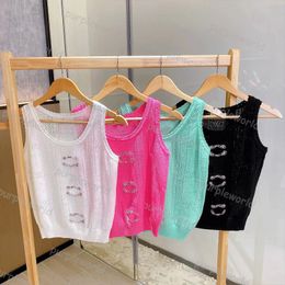 Womens Tank Top Sequin Letter Slim Fit Knit Sweater Vest Crop Top Summer Sleeveless O Neck Sweater Fashion Sexy Jumper