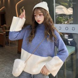 Women's Sweaters Thickened Semi-high-necked Sweater Schoolgirl Autumn/winter Loose-fitting Head-to-toe Knitwear Jacket