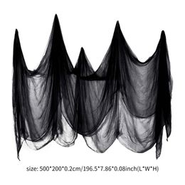 Party Masks Horror Halloween Decoration Haunted Houses Doorway Outdoors Decorations Black Creepy Cloth Scary Gauze Gothic Props 230802