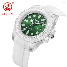 Wristwatches Women Quartz Watch Watperoof Silicone Sport Watches White Fashion Calendar Wristwatch For Girls