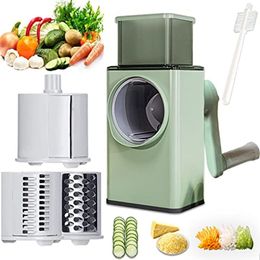 Fruit Vegetable Tools 3 In 1 Manual Slicer Rotary Cheese Grater Shredder Potato Chopper Carrot Cutter Peeler Maker Kitchen Cutting Tool 230802