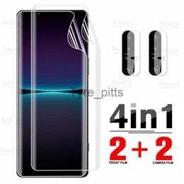 Cell Phone Screen Protectors 4in1 Hydrogel Film For Sony Xperia 1 IV Camera Glass Front Phone Film For Xperia 10 IV Xperia1IV Xperia10IV 5G Screen Protectors x0803