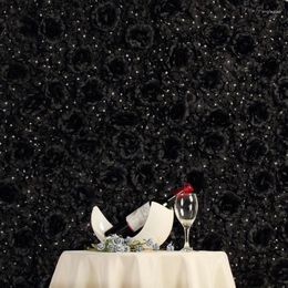 Decorative Flowers Black Artificial Wall Panel For Wedding Decoration 60cmx40cm Golden Rose Flower Walls Backdrop Halloween