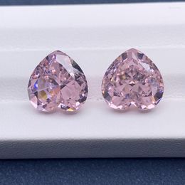 Loose Gemstones Ruif Heart Shape Pink Colour Crushed Icu Cutting High Carbon Zirconia CZ Gemstone For DIY Jewellery Making