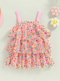 Girl Dresses Baby Girls Floral Lace Romper Dress With Ruffle Details - Perfect Outfit For 1st Birthday Poshoot And Summer Occasions