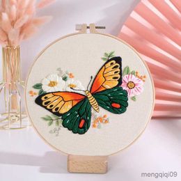 Chinese Style Products DIY Embroidery Batterfly Printed Pattern for Beginner Cross Stitch Set Needlework Hoop Handmade Sewing Art Craft R230803