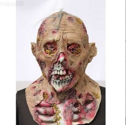 Party Masks Horror Monster Mask Bryophyte Biochemical Deadly Latex Headgear Haunted House Cosplay Costume Terror Props L230803