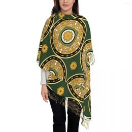 Scarves Golden Decorative Rosettes Womens Warm Winter Infinity Set Blanket Scarf Pure Colour