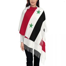 Scarves Personalised Printed Syria Flag Long Pile Fringe Men Scarf Women'S Anti Chill