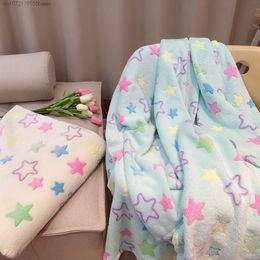 Blankets Y2k Women Household Coral Plush Shawl Sofa Lounge Chair Towel Portable Four Seasons Leisure Air Conditioning Blanket 230802