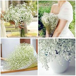 Artificial Flowers Gypsophila Decorative Fake Silk Flowers White Gypsophila Bride Bouquet Wedding Decoration Flower 10pcs wholesal228P