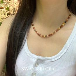 Chains Natural Rutilated Quartz Choker Necklace Gemstone Women High Quality Jewellery Design Handmade Irregular Wholesale