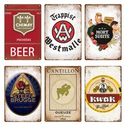 Beer Brand Vintage Tin Sign Famous Beer Metal Sign Decorative Wall Plaque Retro Metal Poster For Garage Man Cave Bar Pub Home Club Custom Wall Decor 30X20CM w01