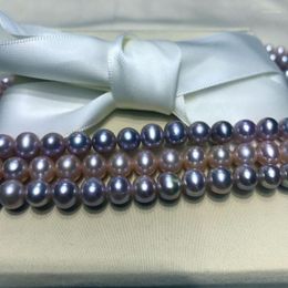 Loose Gemstones Wholesale Pink Purple 7-8mm Round Freshwater Pearl 39cm Beads For Jewelry Making