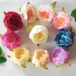 Decorative Flowers 10pcs Artificial Silk Peony Flower Head DIY Home Wedding Background Wall Arch Party Decoration