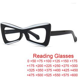 Sunglasses Vintage Black White Cat Eye Reading Glasses Women 2023 Optical Prescription Eyeglasses Frame Plus Diopter