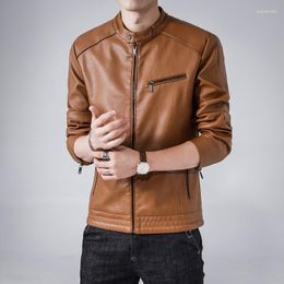 Men's Jackets 2023 PU Leather Coat Male Teen Stand-up Collar Punk Boyfriend Motorcycle Jacket 2XL