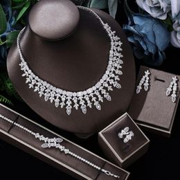 Necklace Earrings Set Nigeria African Women's Vintage Cubic Zirconia Wedding Jewelry Ethiopian Clothing