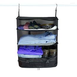 Storage Bags Hanging Travel Shelves Bag Waterproof Packing Cubes Luggage Organiser With 2 Hooks Wardrobe Clothes