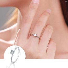 Cluster Rings Princess Cut Moissanite For Women Brilliant Sterling Silver Solitaire Ring 1 Plated D Set Size 5 Cute 8