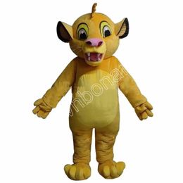 Yellow little lion Mascot Animals Costume Clothings Adults Party Fancy Dress Outfits Halloween Xmas Outdoor Parade Suits