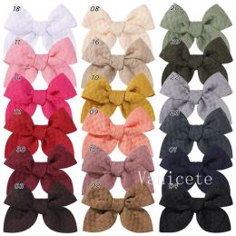 DHL Party Favour 3.3 inch Solid Colour Bows Hairclip Girl Barrettes Hair Clips Bowknot Hairpin Boutique edge clips Kids Hairs Accessories 8.3