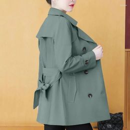 Women's Trench Coats Women Coat 2023 Spring Autumn Korean Wild Windbreaker Ladies Fashion Double-breasted Basic Outwear With Lined 4XL