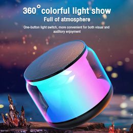 Portable Speakers Mobile Bluetooth Speaker Portable Wireless Small Sound Box Subwoofer Colourful Lights Stereo Speaker Outdoor Loudspeak