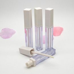 Storage Bottles 4ml DIY Square Clear Travel Portable Lip Gloss Tubes Empty Makeup Liquid Lipstick Batom Packaging Containers 20pcs/lot