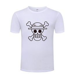 One Piece Luffy Straw Hat cartoon graphic tee shirts t-shirts cotton short sleeve design printed white summer tee shirts