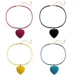 Pendant Necklaces Heart Big Chokers Chain Necklace Neck Jewellery Party For Girls Women 4 Pieces