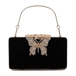 Shoulder Bags Women Evening Butterfly Golden Day Clutch Rhinestones Chain Party Holdr Handbags for Fashion Lady Purse 230426