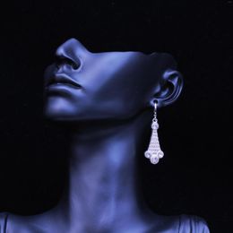 Dangle Earrings Style Fashion Exaggerated White K Colour Gold Crystal Women's Geometric Twisted Vintage Jewellery Gi