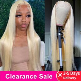 Wig Caps Lace front wig 10x6 high-definition lace front human hair wig pre inserted straight human hair wig female 613 short Bob wig 230803