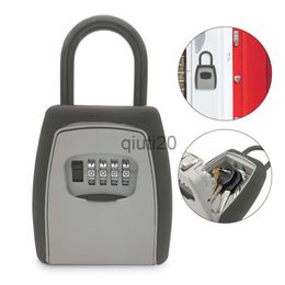 Fingerprint Access Control Key Storage Lock Box Safe Box Keys Storage Box Padlock Use Password Lock Alloy Material Keys Hook Security Organizer Boxes x0803