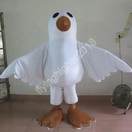 White bird Mascot Costume Halloween Christmas Fancy Party Dress Cartoon Character Suit Carnival Unisex Adults Outfit