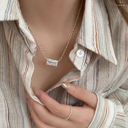 Chains VENTFILLE 925 Sterling Silver Geometry Liquid Lava Necklace For Women Girl Trend Letter Versatile Jewellery Gift Drop