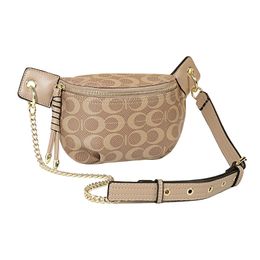 Designer Bags PU Chain Chest Bag Oblique Cross Waist Bag Vintage Printed Versatile Handbag wrinkle resistant Bag wholesale