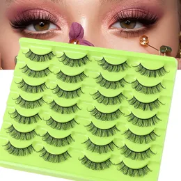 Fashion DD Fibre False Eyelashes Wholesale Russian Curled Fluffy False Eyelash Kits 14 Pairs Makeup Tools Set