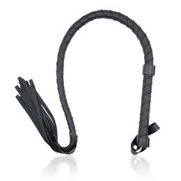 Bondage Black Bdsm PU Leather Whip Bdsm Spanking Flogger Tassel Horse Whip Bondage Restraints Sex Toys for Women Couples Adult Games 230803