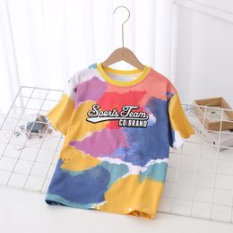 Children's Short-sleeved T-shirt for Boys Summer Cotton Tie-dye Top Thin Children's T-shirt