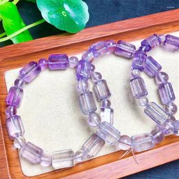 Strand Natural Lavender Quartz Bracelet Healing Fashion Purple Crystal Women Yoga Jewellery Male Bangle 1pcs 8x13mm