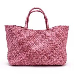 Abottegas Tote Bag Vneta Jodie Mini Teen Intrecciato Designer Women's Bag Commuter Fine Snake Embossed Light Colour Handmade Shopping Bag Versatile Handbag